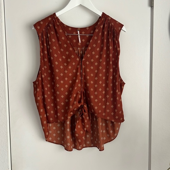 Free People Terracotta and Beige Sleeveless Top - Picture 2 of 8
